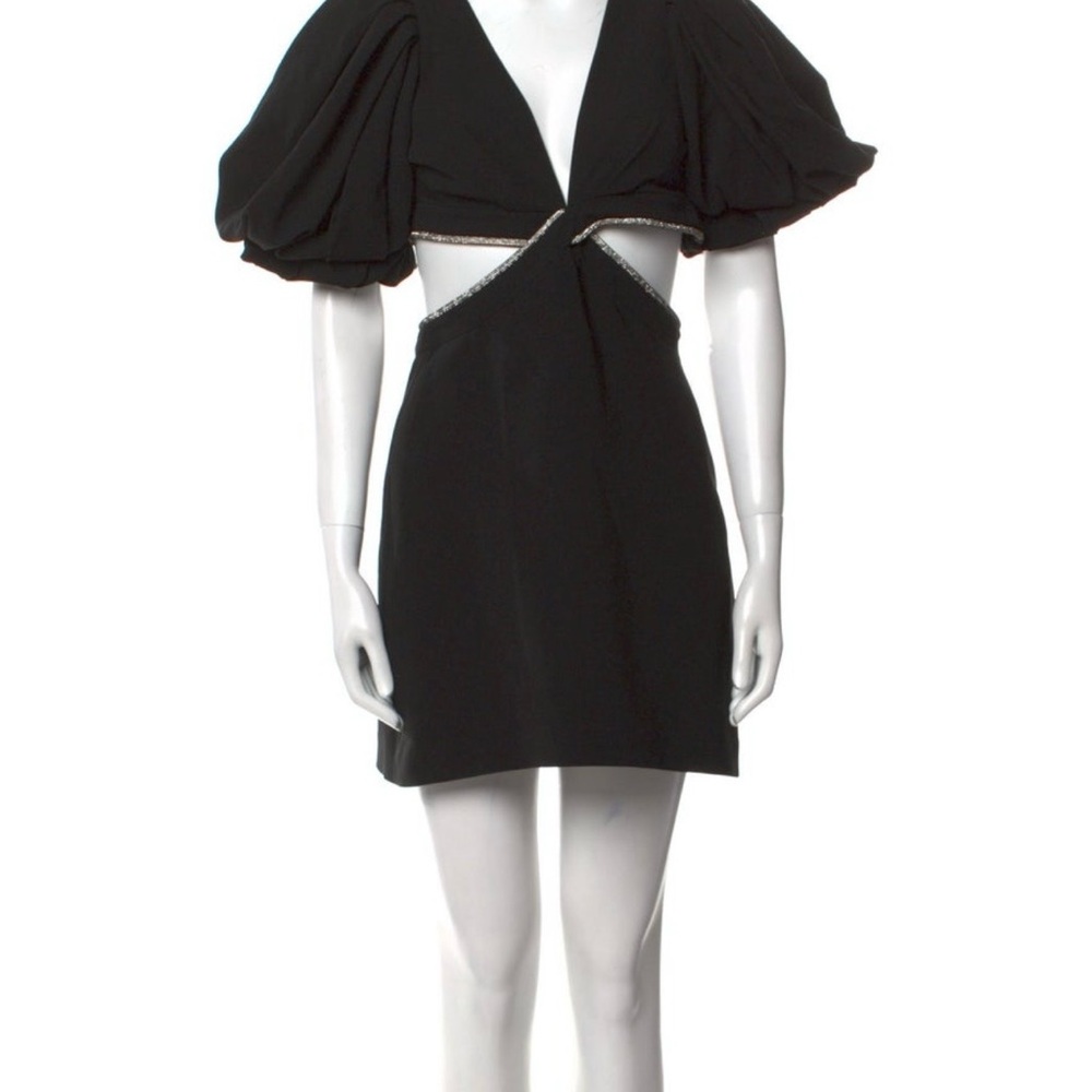 A.L.C. Black Mini Dress with Puff Sleeves